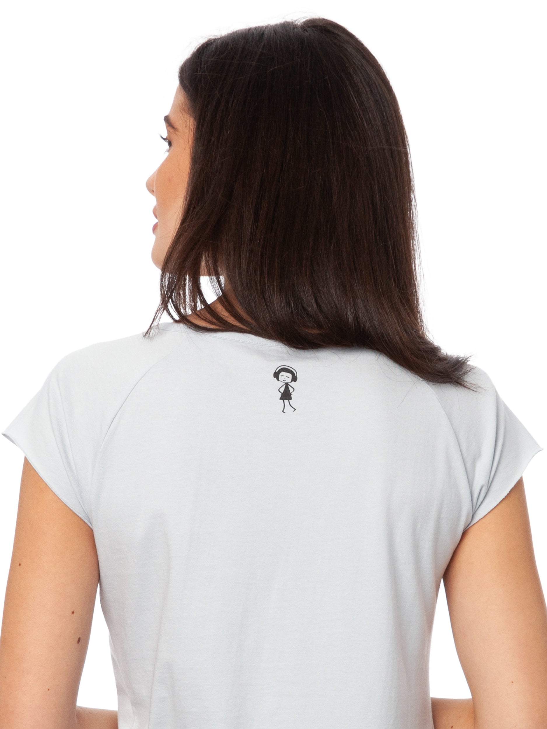 Saxofonmädchen Cap Sleeve sky blue