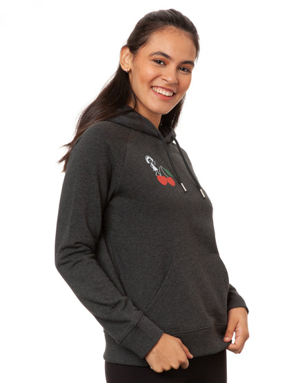 Cherry Dance Girl Hoodie dark heather grey