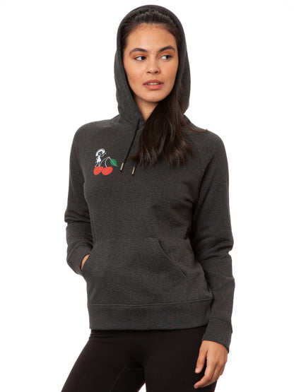 Cherry Dance Girl Hoodie dark heather grey