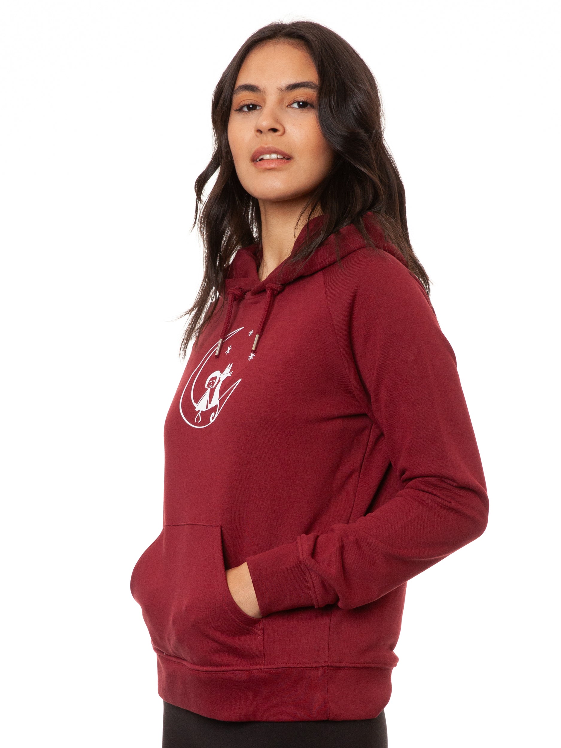 Moon Cat Hoodie burgundy