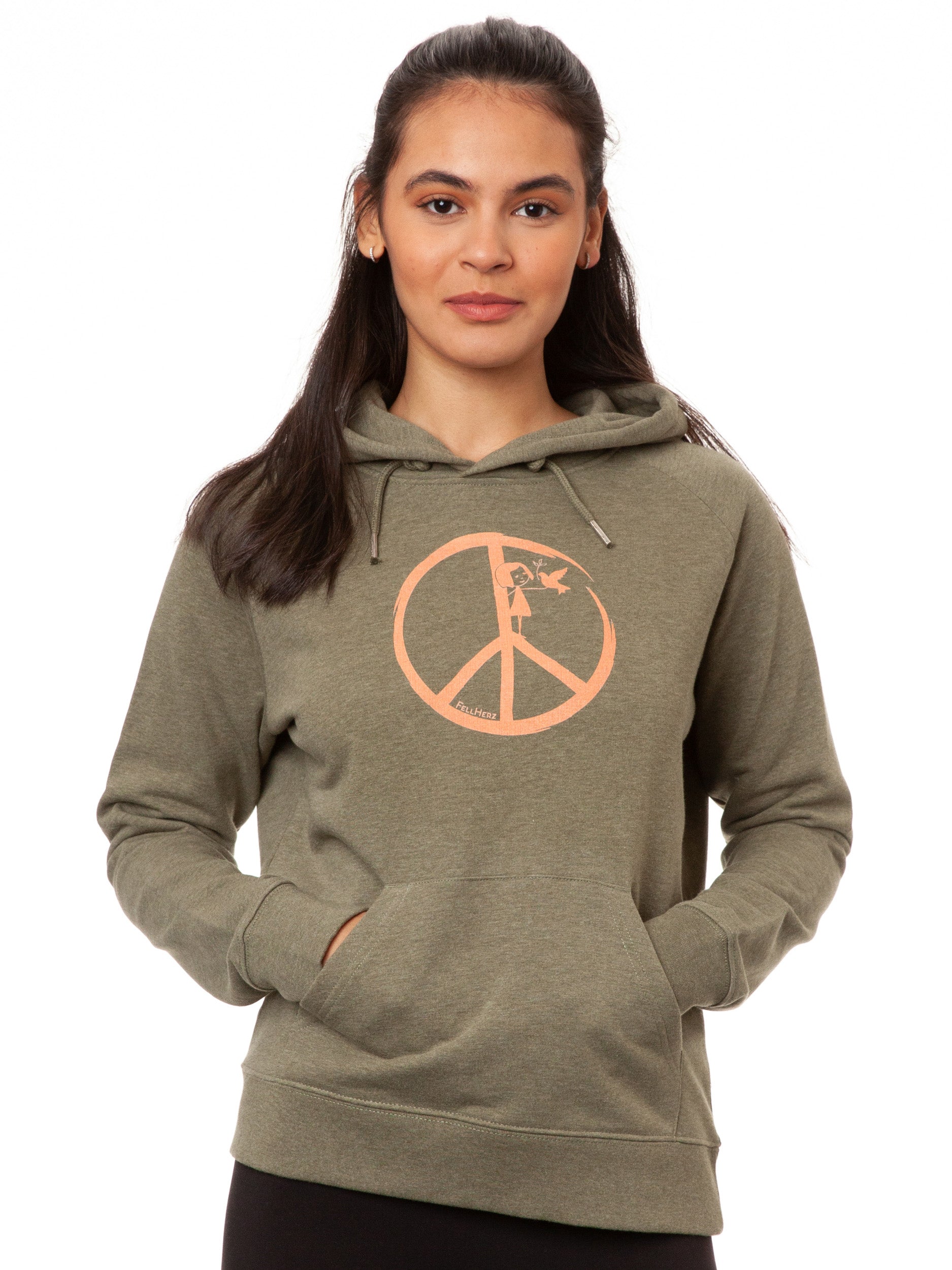 Peace Hoodie heather khaki