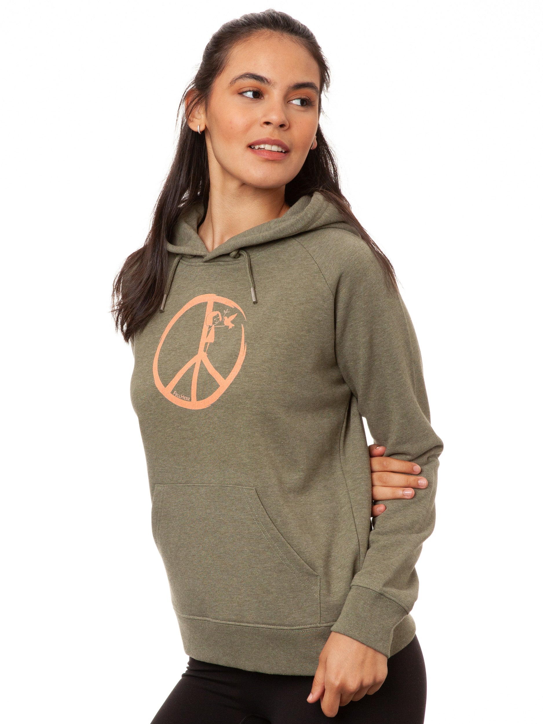 Peace Hoodie heather khaki