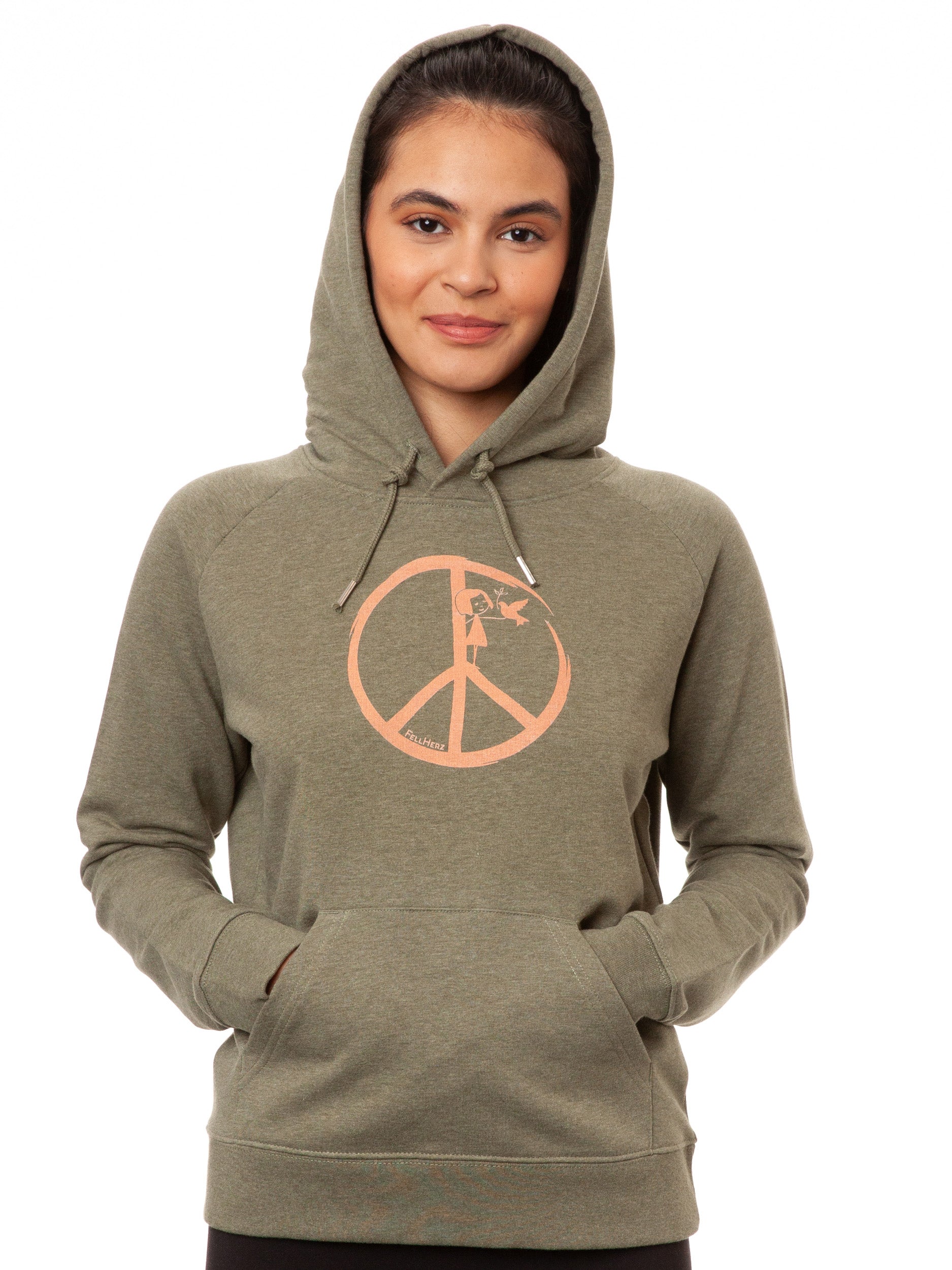 Peace Hoodie heather khaki
