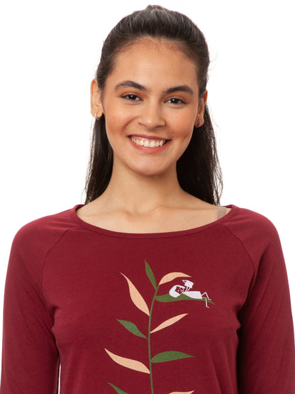 Raglan Longsleeve Booklover chestnut