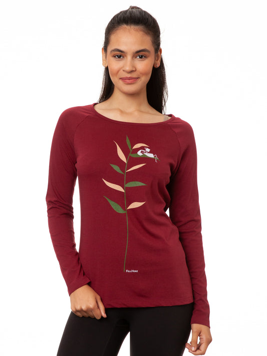 Raglan Longsleeve Booklover chestnut