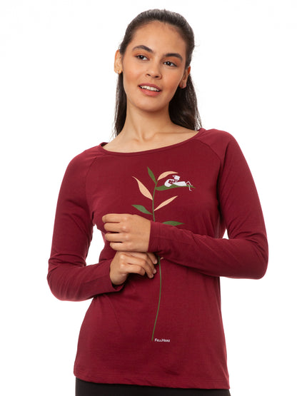 Raglan Longsleeve Booklover chestnut