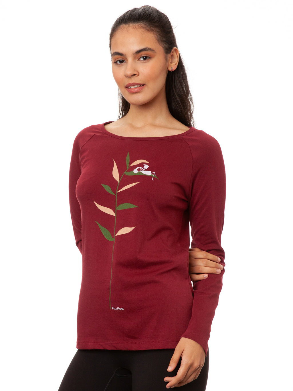Raglan Longsleeve Booklover chestnut