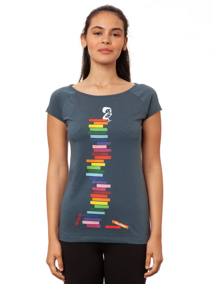 Books Girl Cap Sleeve thundercloud