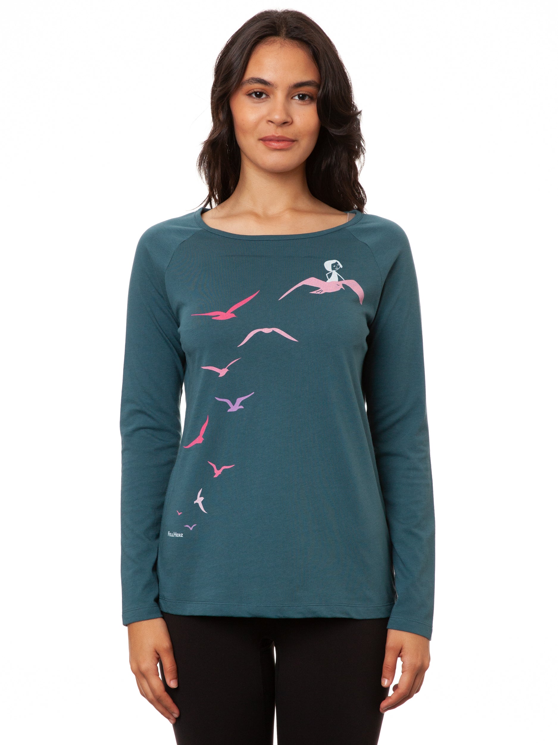 Raglan Longsleeve Möwenflug atlantic teal