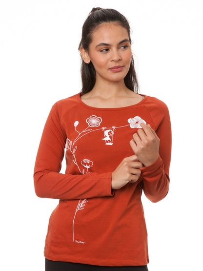 Raglan Longsleeve Schaukelmädchen picante