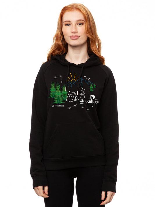 Camping Girl Hoodie black