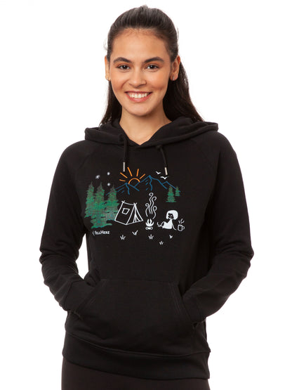 Camping Girl Hoodie black