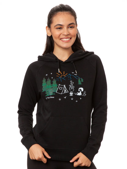 Camping Girl Hoodie black