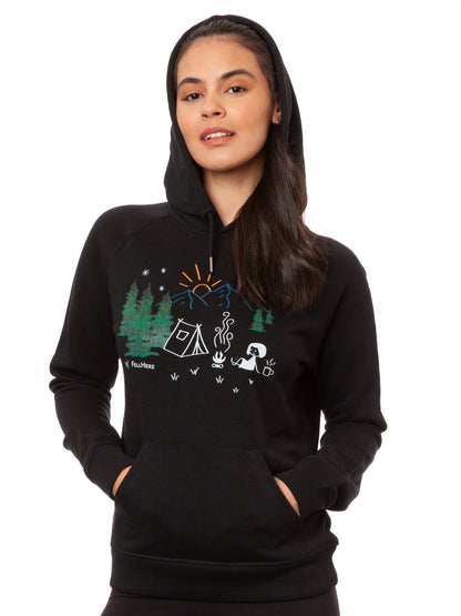 Camping Girl Hoodie black