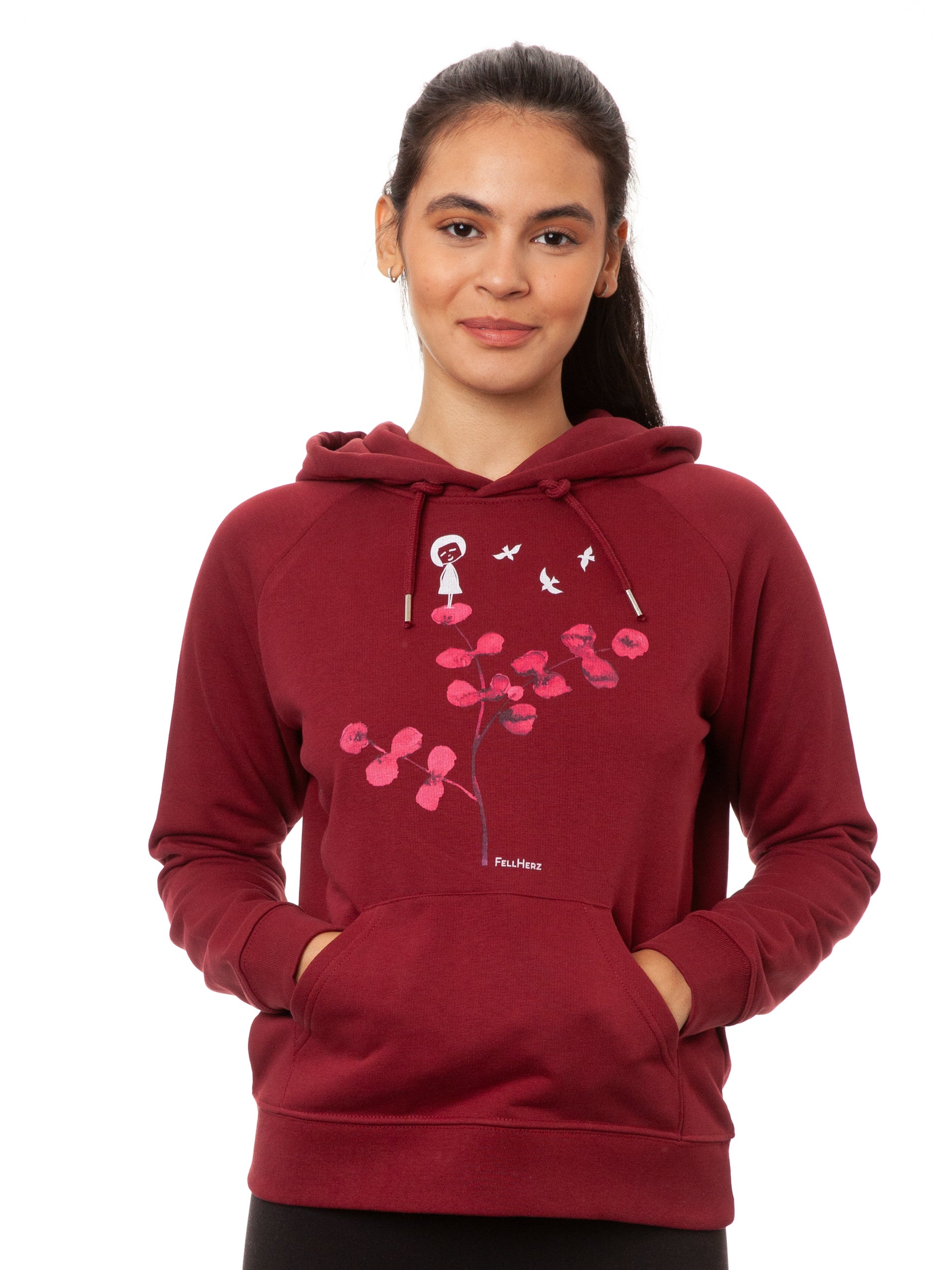 Eukalyptusmädchen Hoodie burgundy