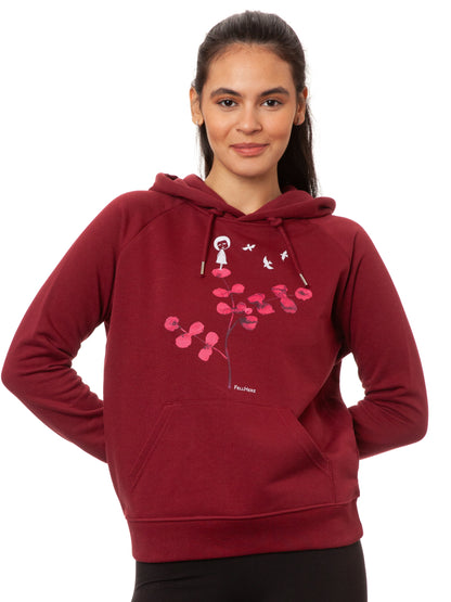 Eukalyptusmädchen Hoodie burgundy