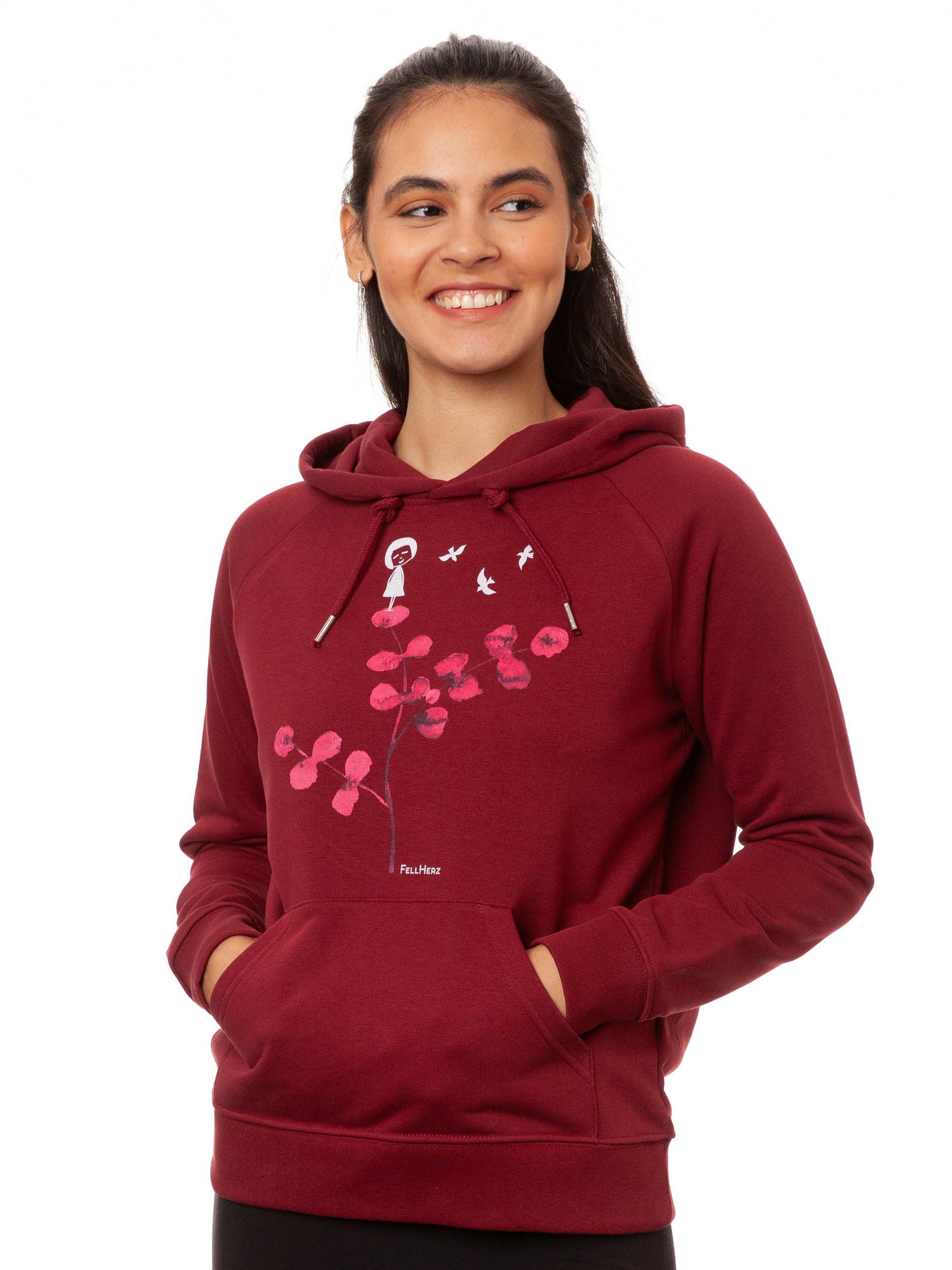 Eukalyptusmädchen Hoodie burgundy