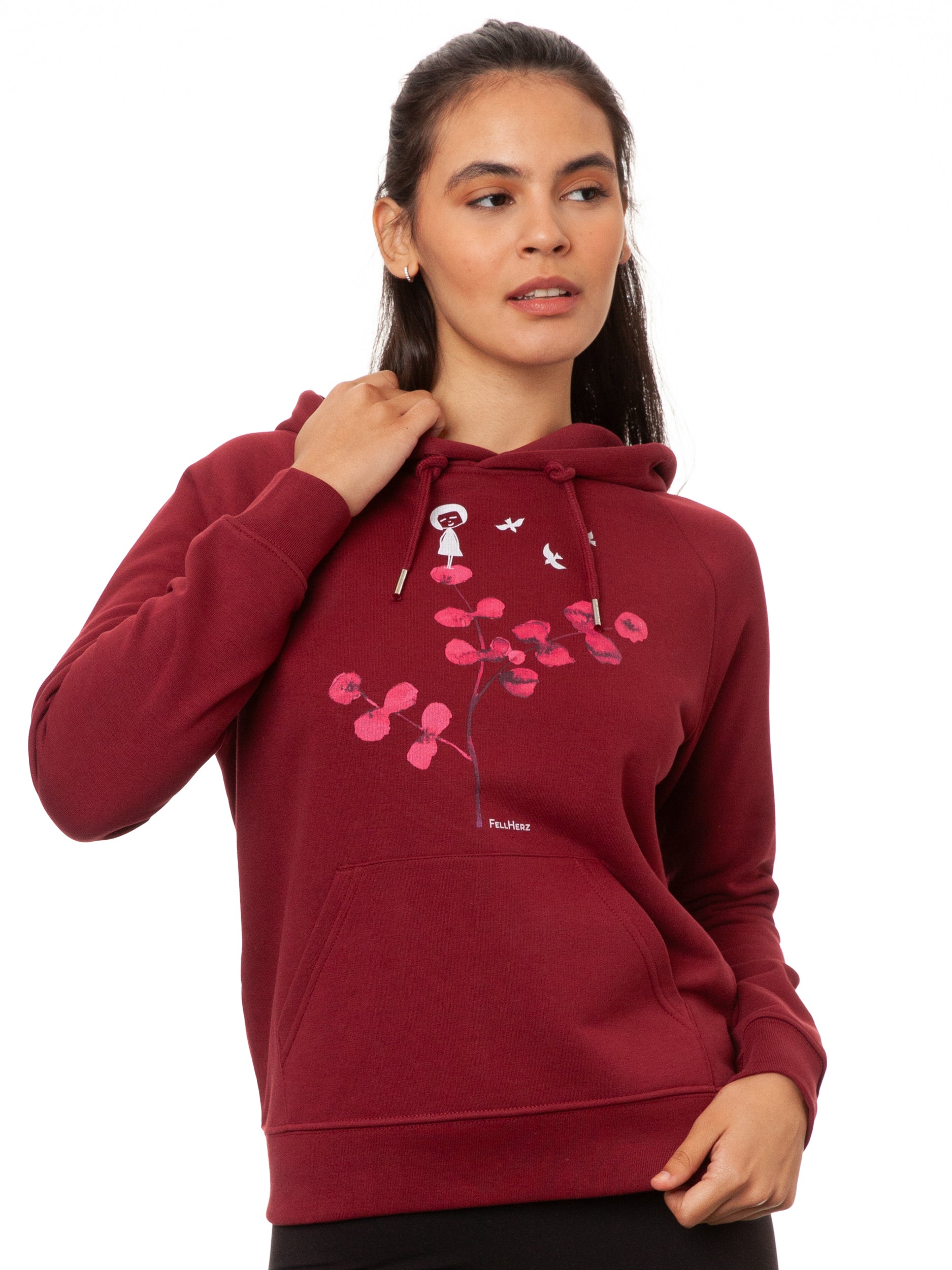 Eukalyptusmädchen Hoodie burgundy
