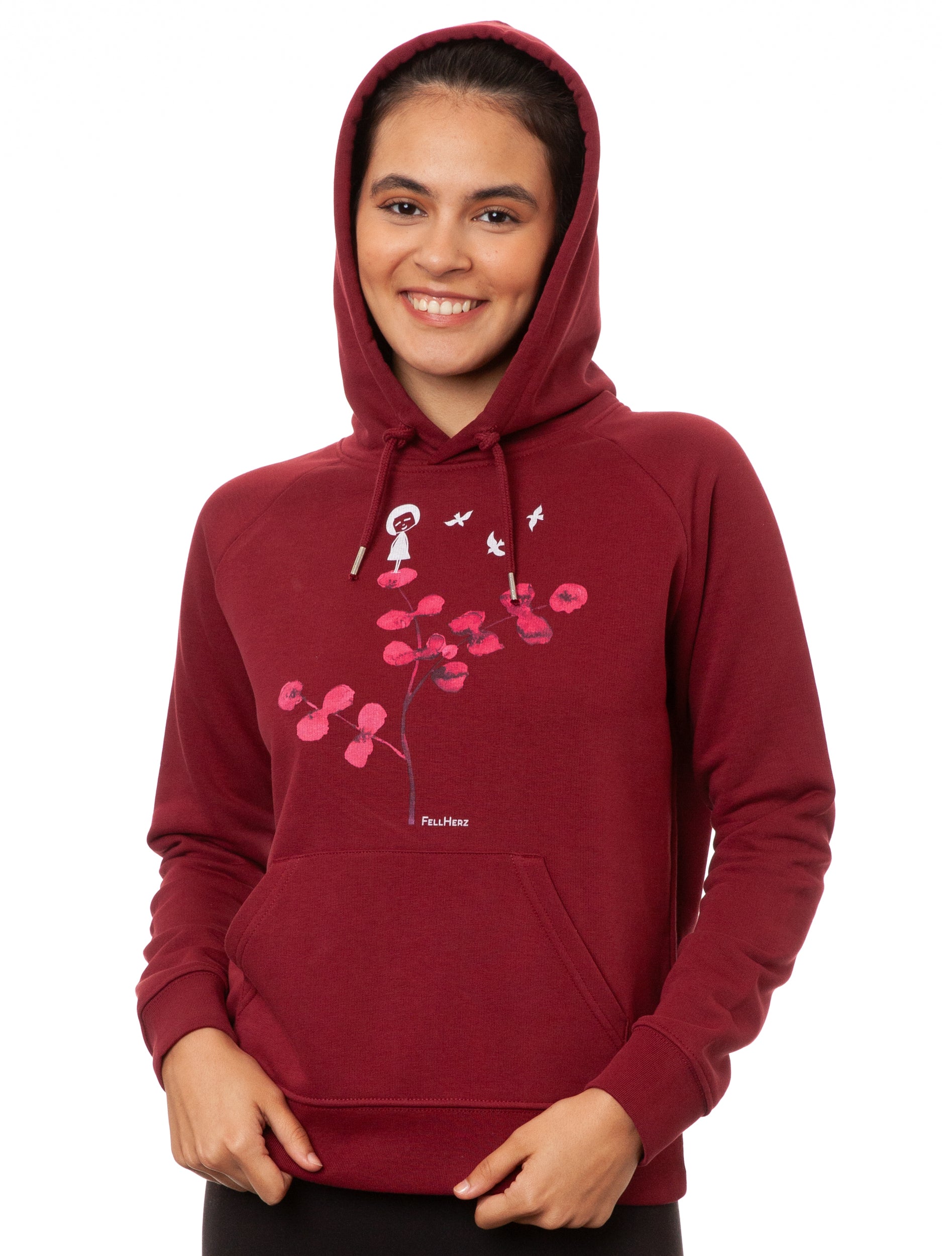 Eukalyptusmädchen Hoodie burgundy