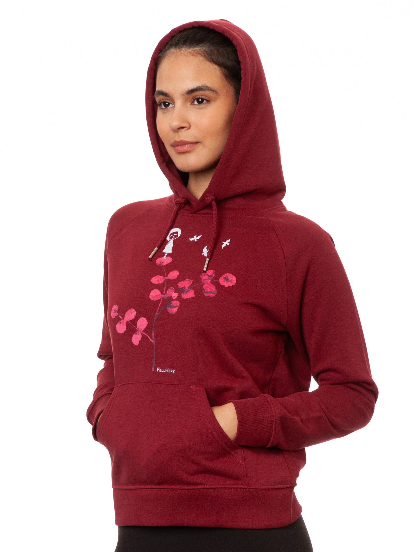 Eukalyptusmädchen Hoodie burgundy