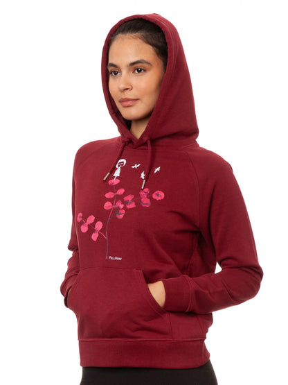 Eukalyptusmädchen Hoodie burgundy
