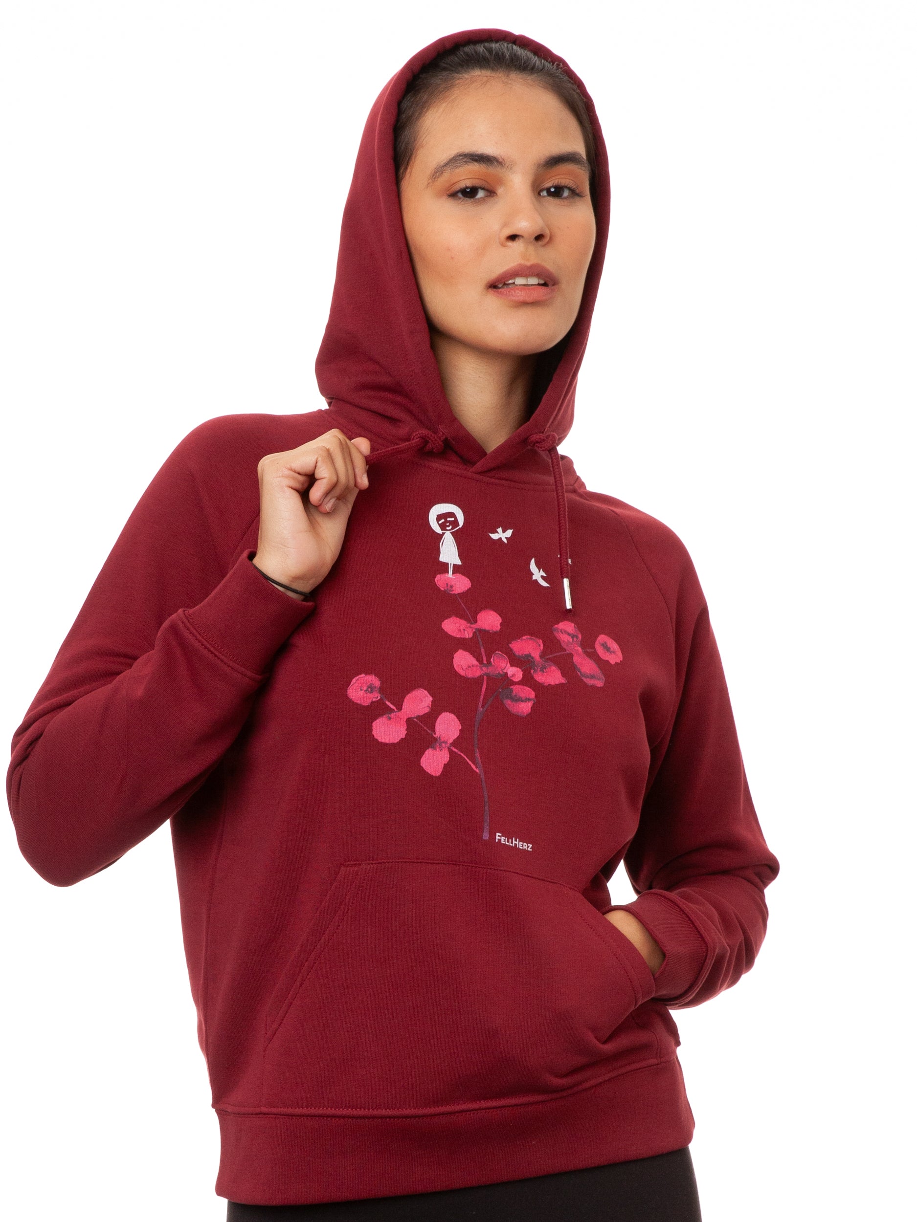 Eukalyptusmädchen Hoodie burgundy