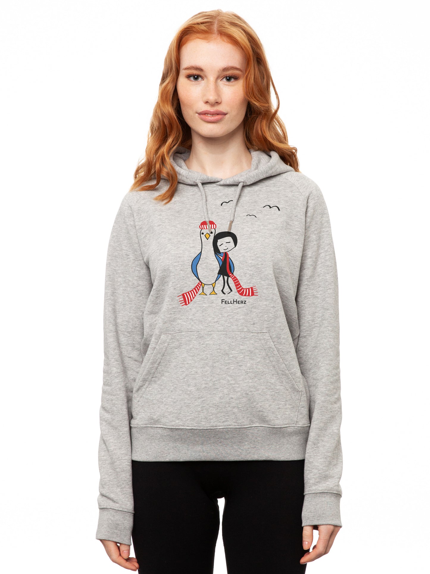 Möwen-Liebe Hoodie heather grey