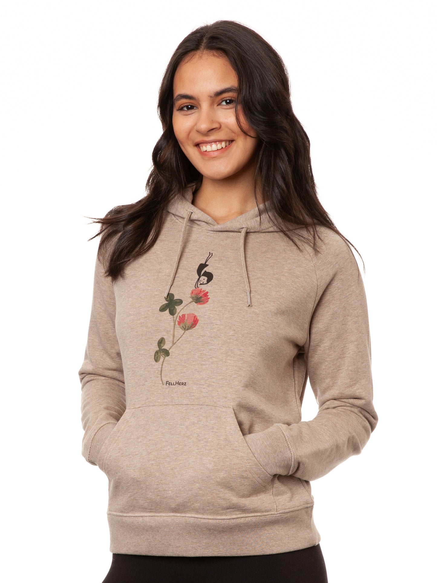 Glücksklee Hoodie heather sand