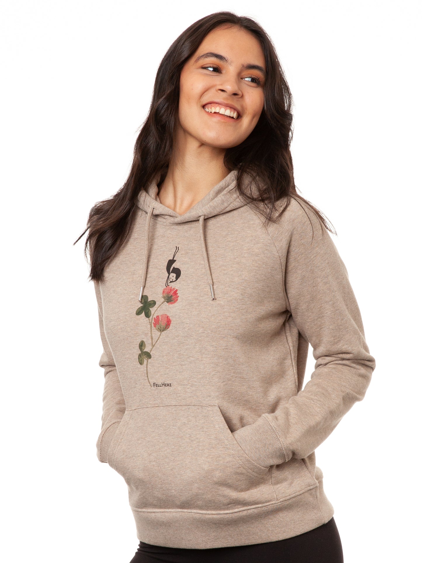 Glücksklee Hoodie heather sand