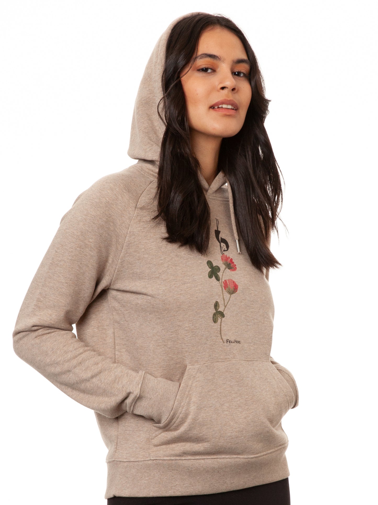Glücksklee Hoodie heather sand