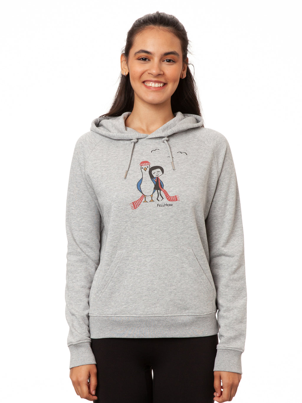 Seagull Love Hoodie heather grey