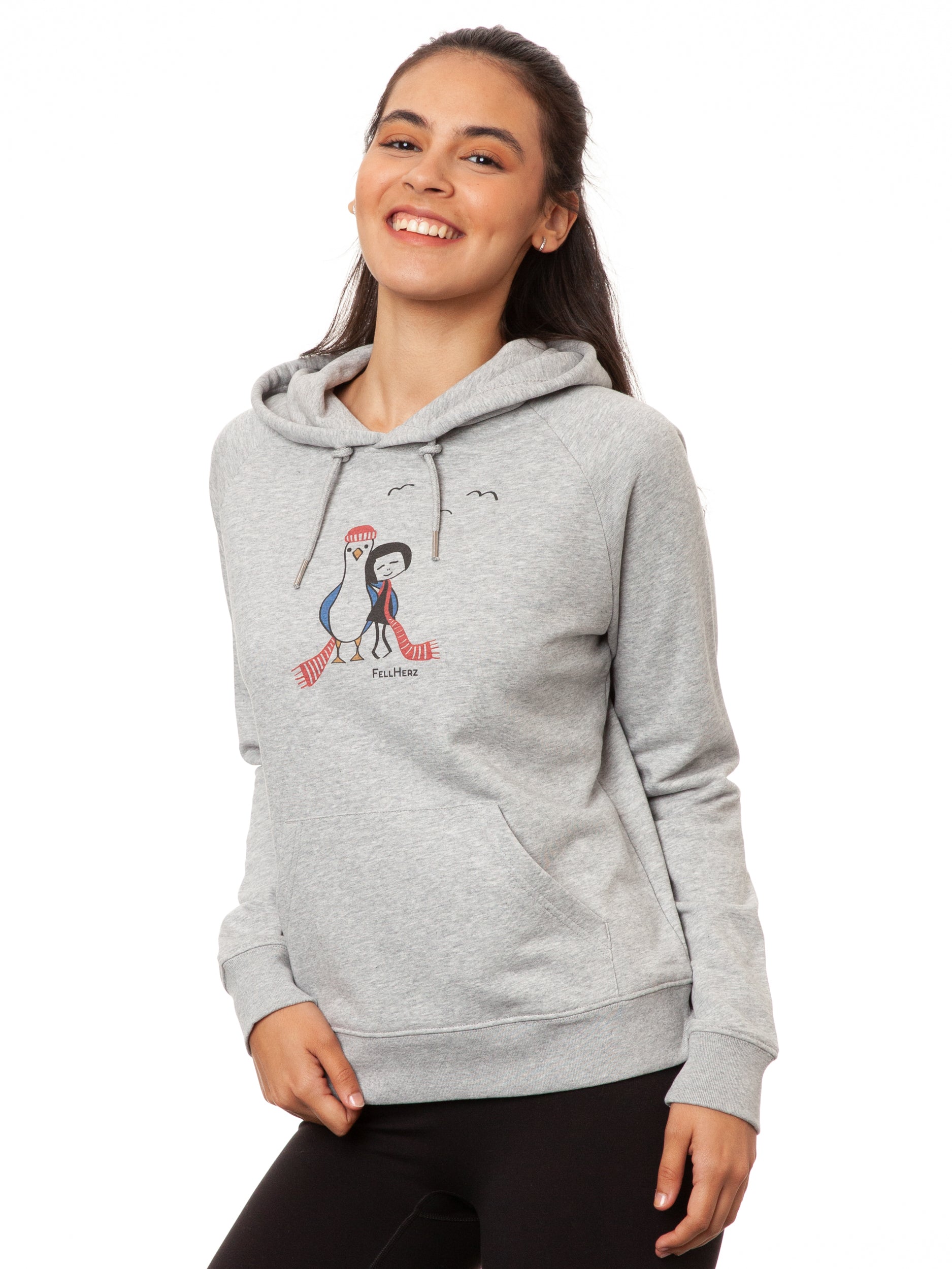 Seagull Love Hoodie heather grey