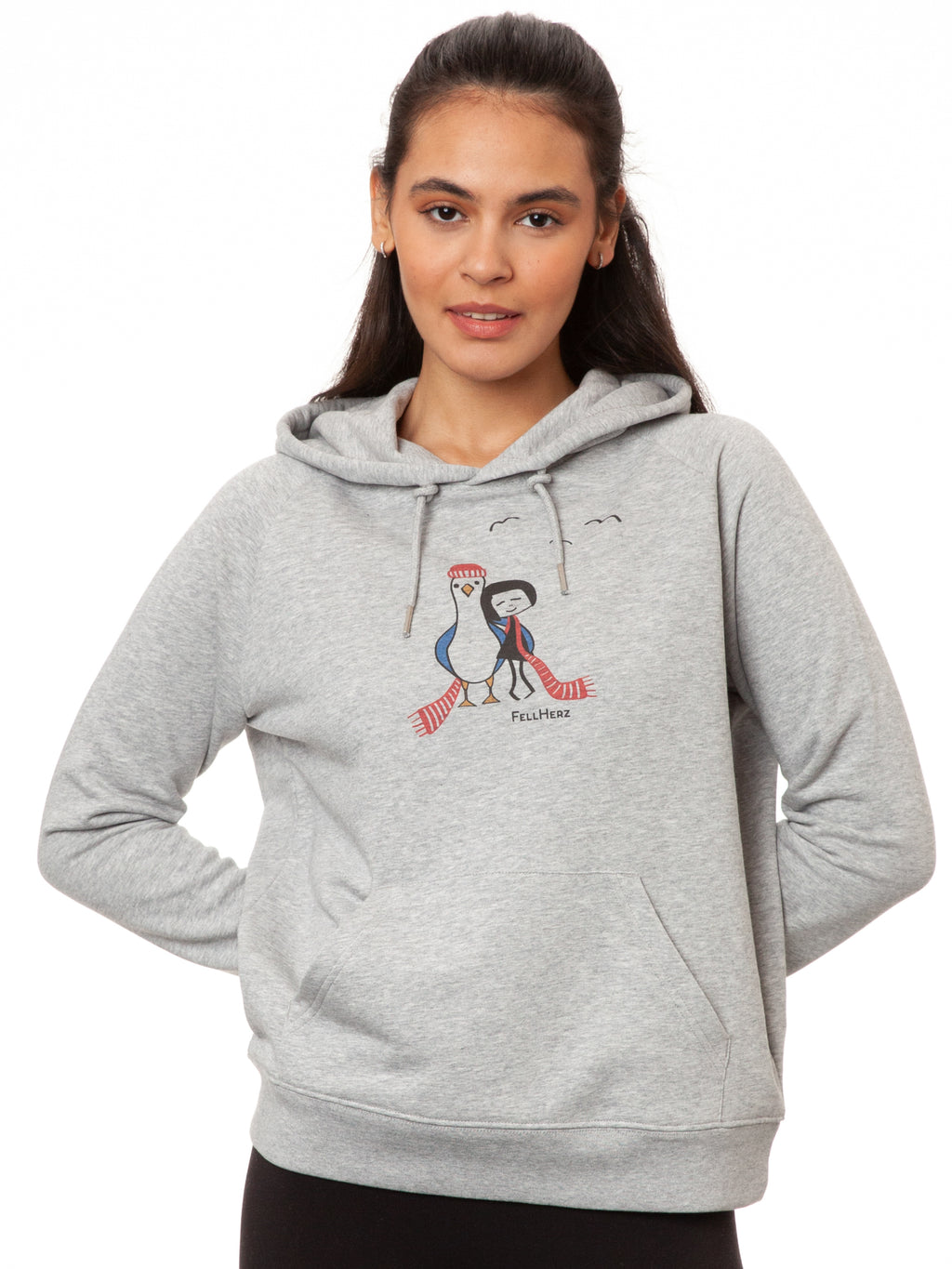 Seagull Love Hoodie heather grey