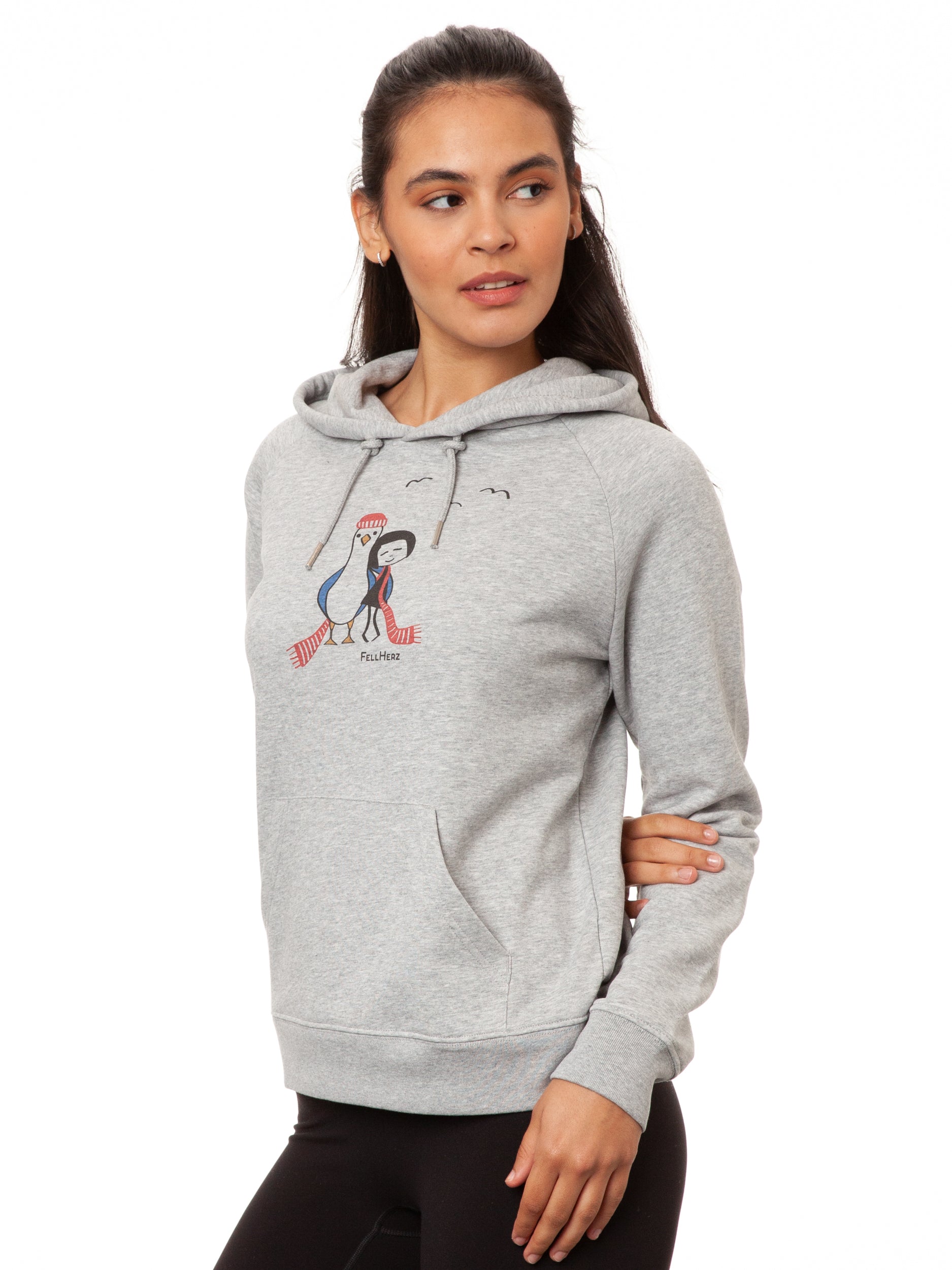 Seagull Love Hoodie heather grey