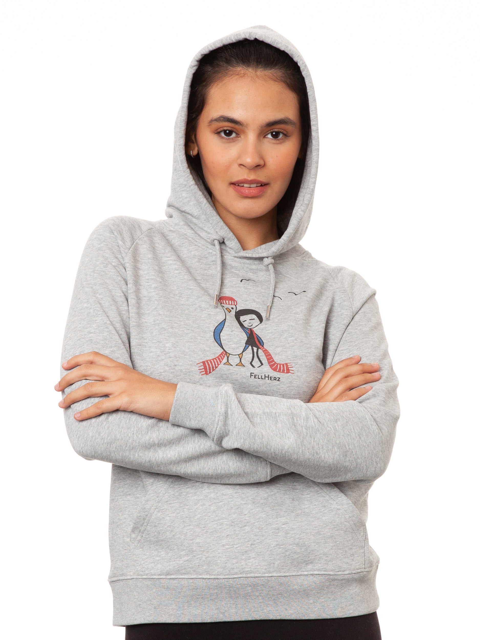 Möwen-Liebe Hoodie heather grey