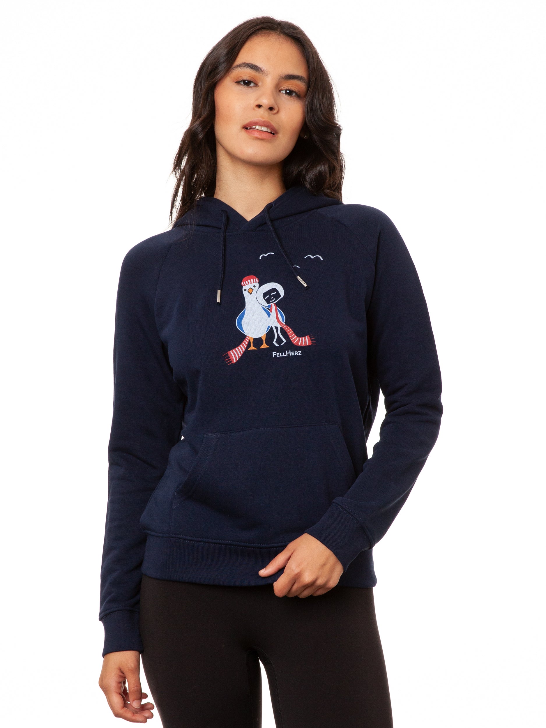 Möwen-Liebe Hoodie navy