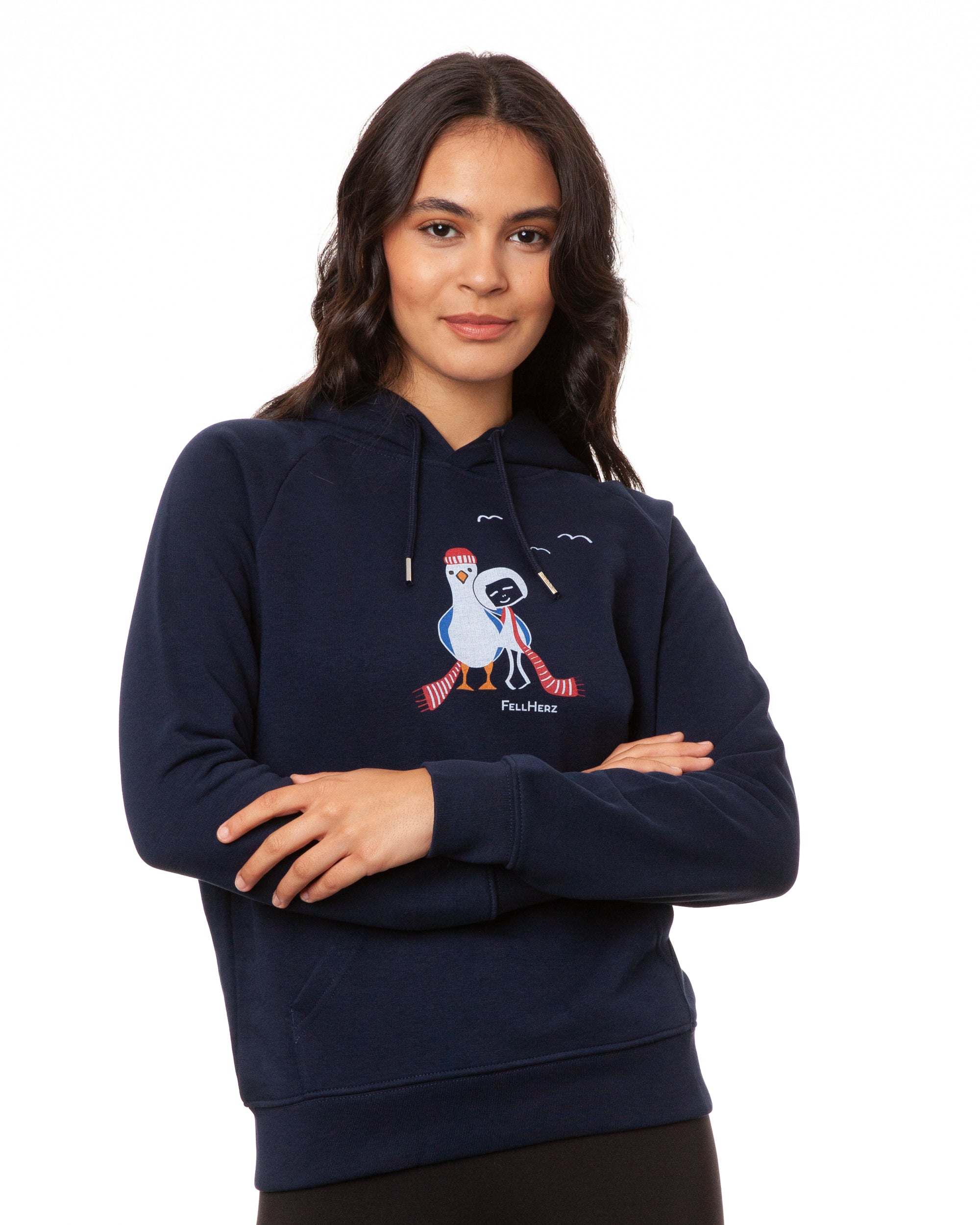 Möwen-Liebe Hoodie navy