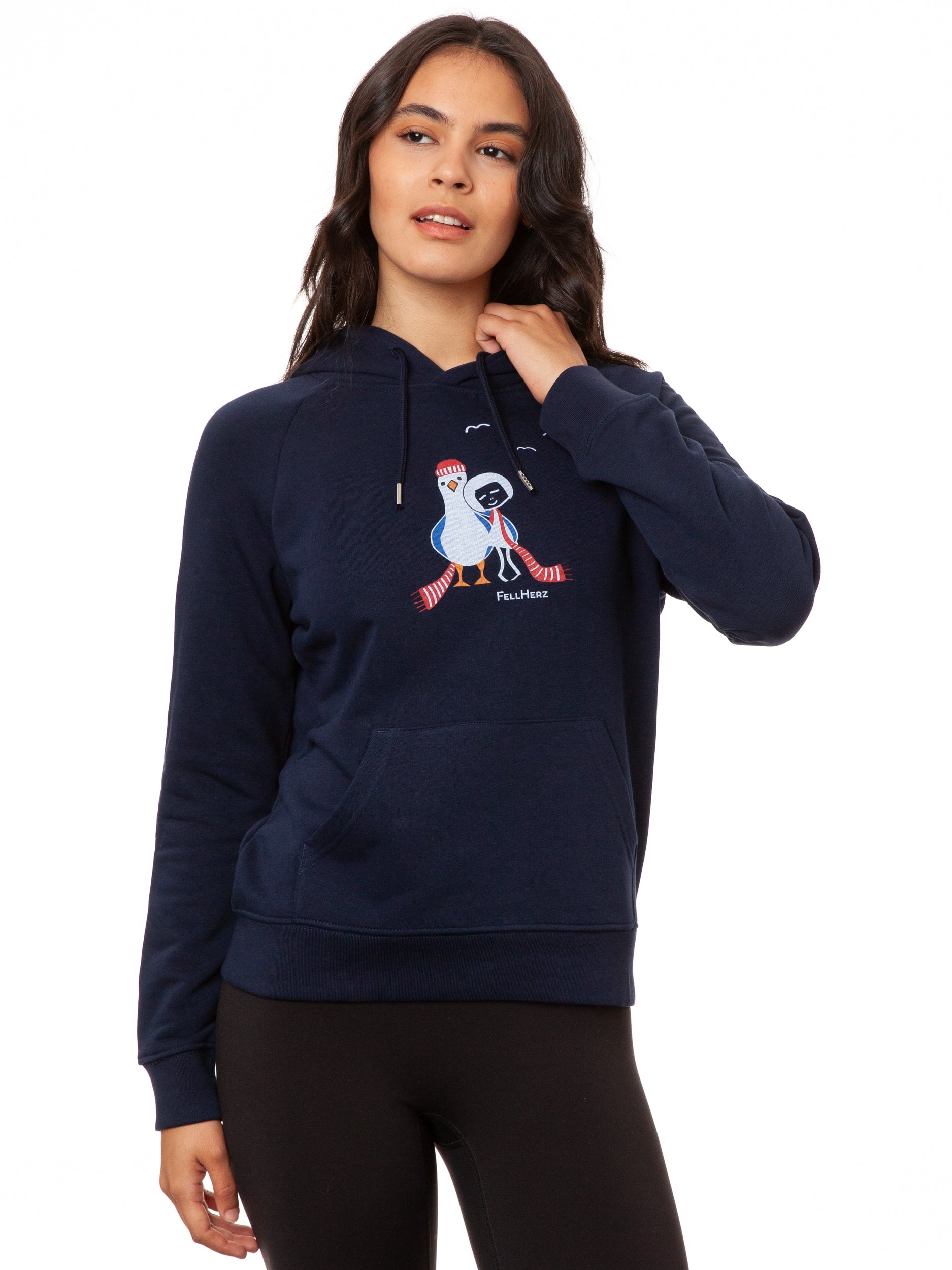 Möwen-Liebe Hoodie navy