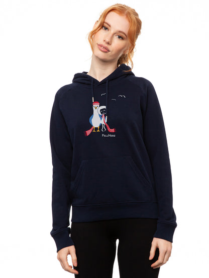 Möwen-Liebe Hoodie navy