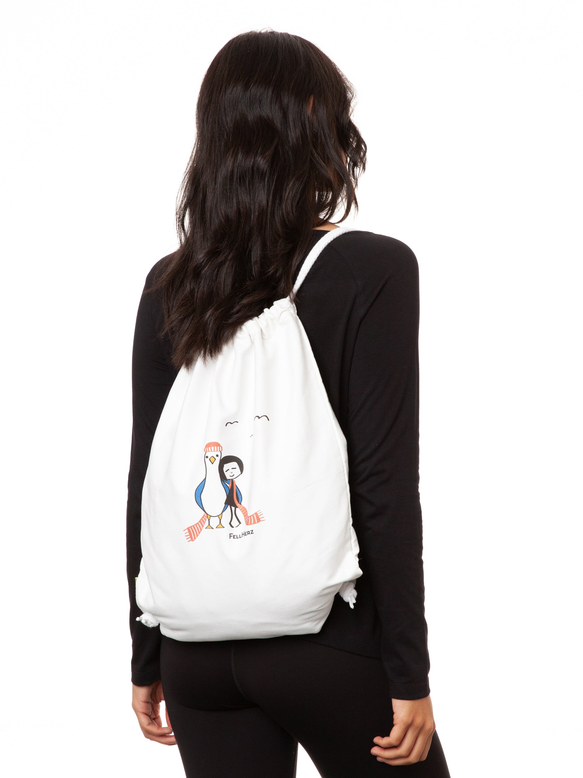 Möwen-Liebe Turnbeutel white