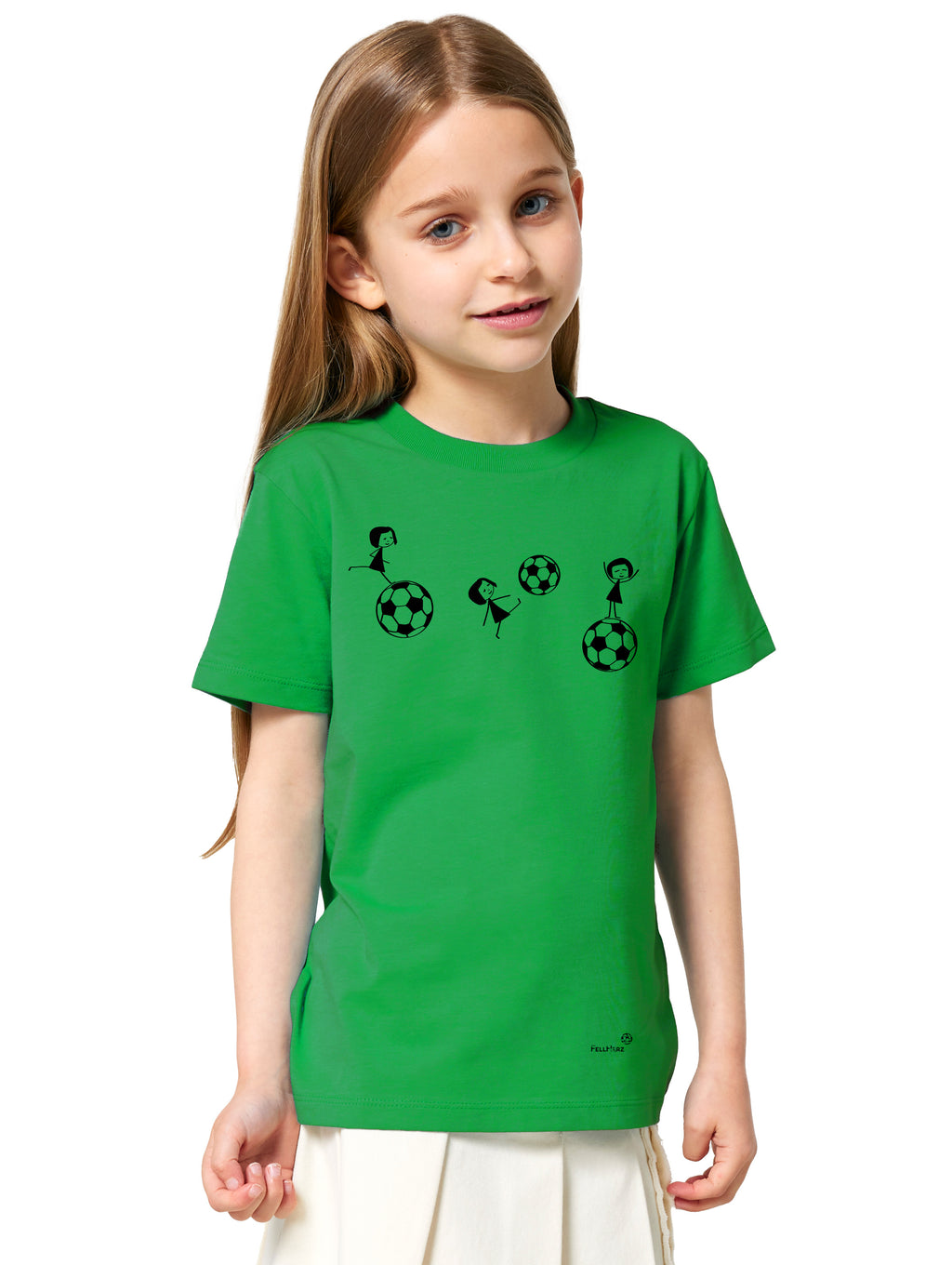 Fußball-Mädchen Kinder T-Shirt fresh green