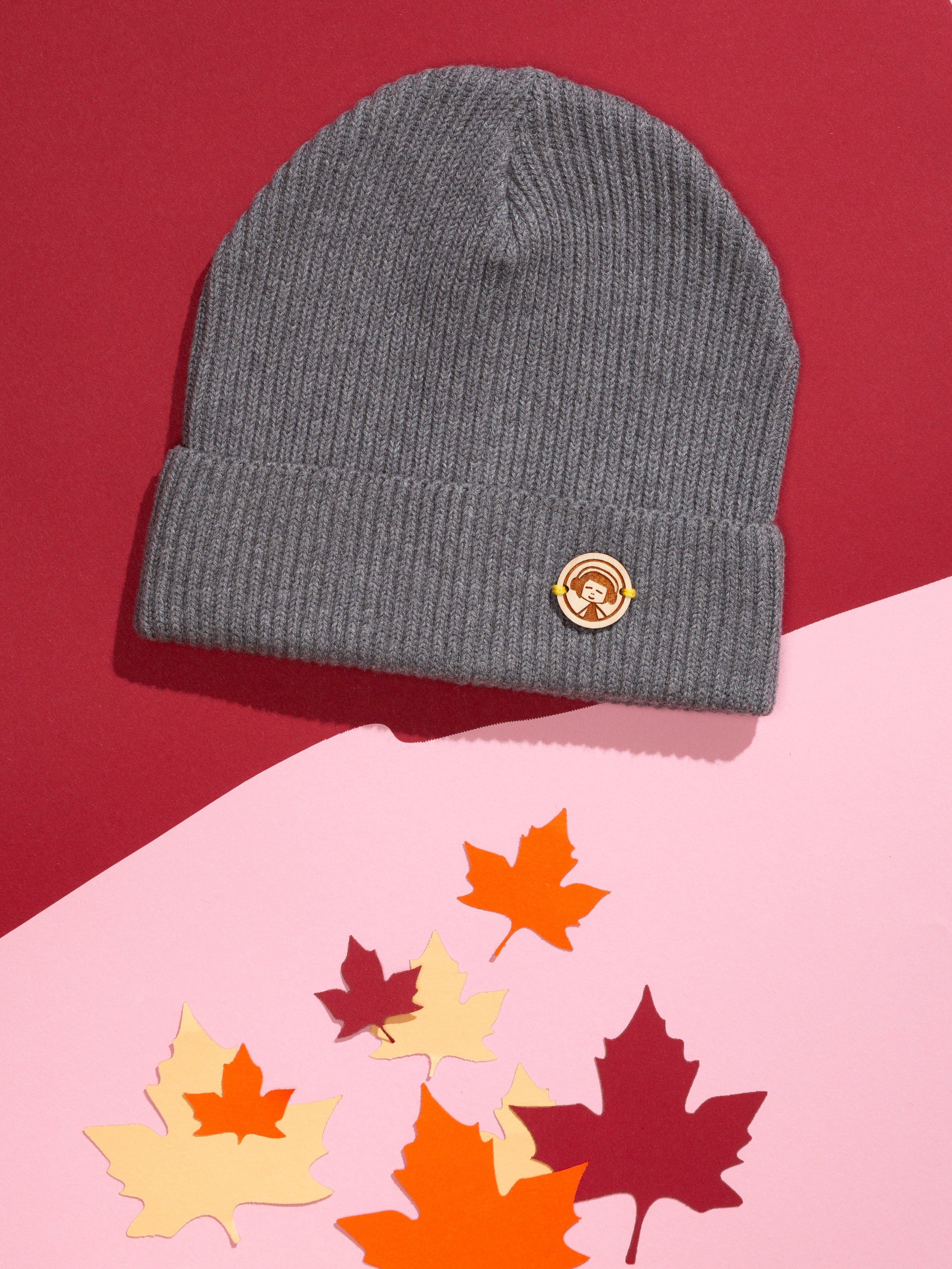 FellHerz Beanie Mütze in grau mit Biobaumwolle