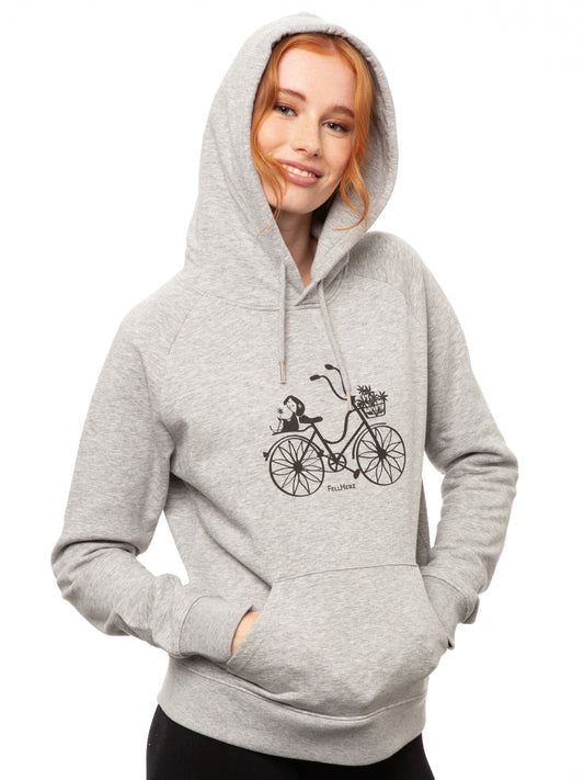 Fahrrad-Mädchen Hoodie Heather Grey