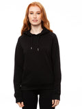 Damen Hoodie in Schwarz, Bio-Baumwolle, fair und vegan produziert – weitere Ansicht