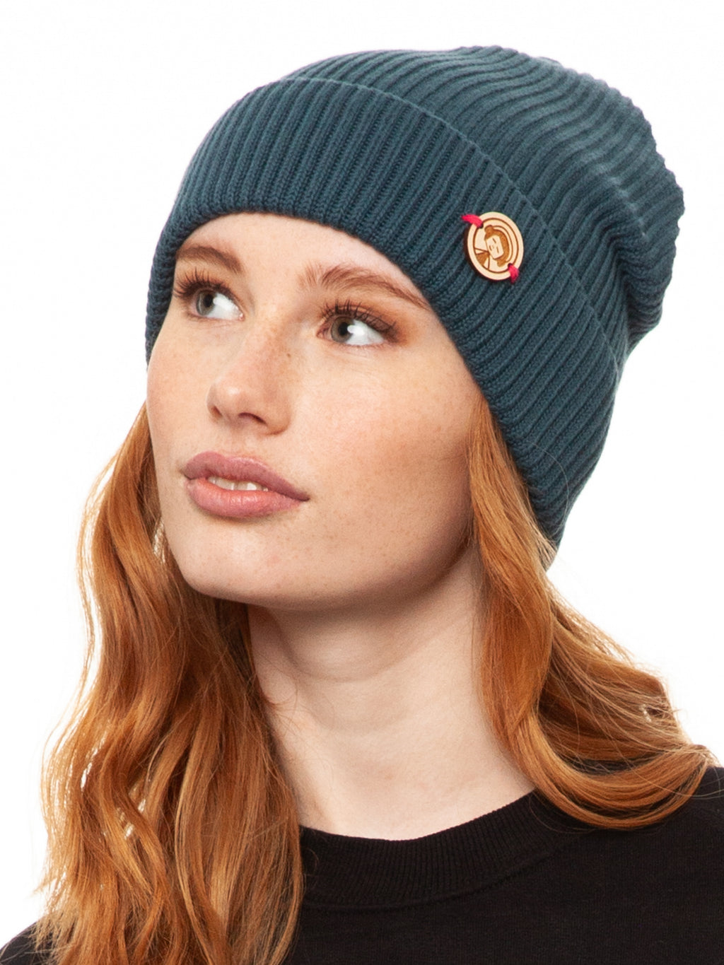 FellHerz Beanie Mütze in petrol bio fair