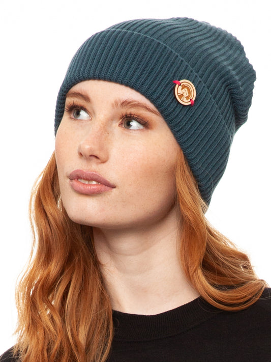 FellHerz Beanie Mütze in petrol bio fair