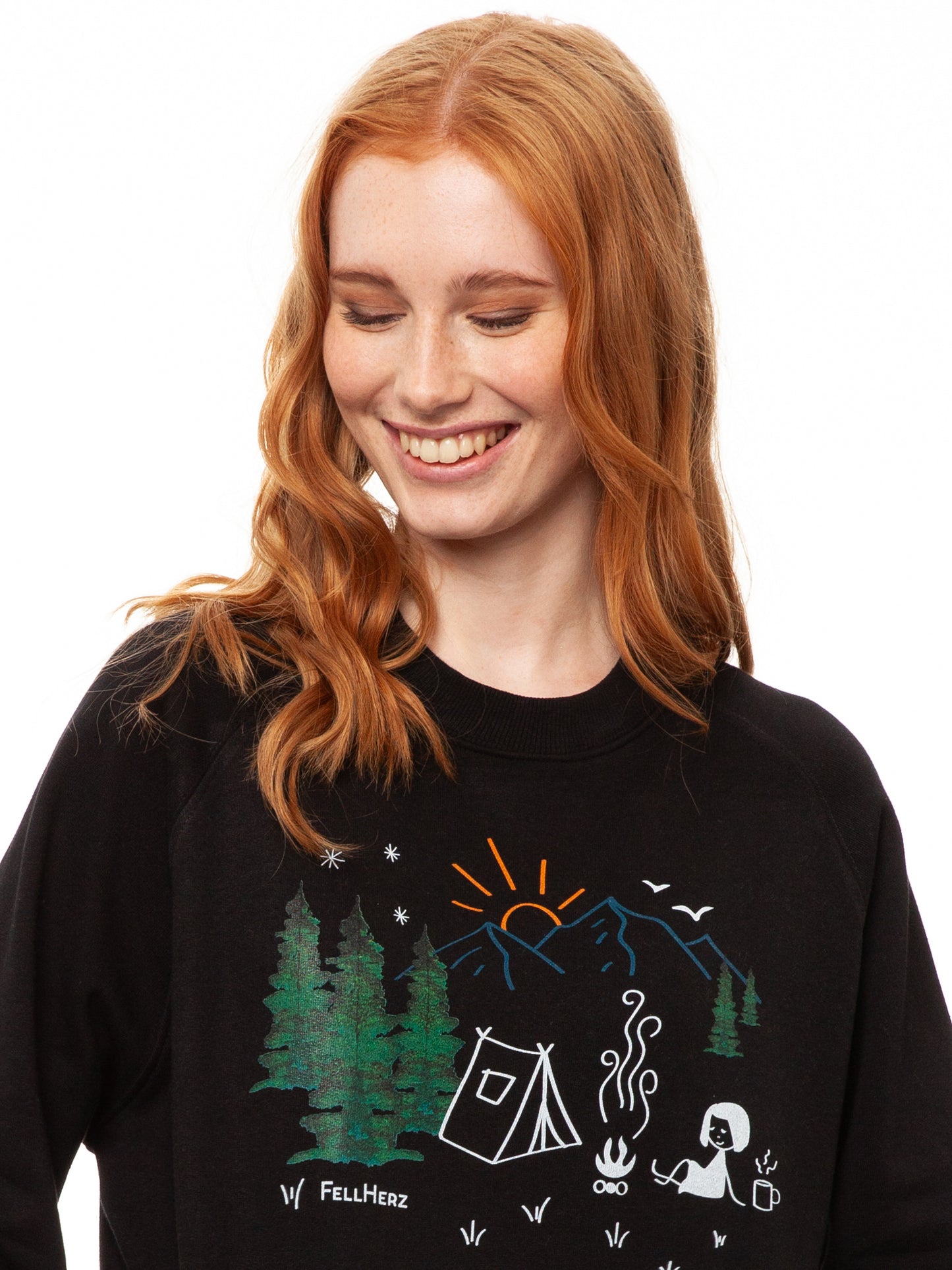 Camping Raglan Sweater black
