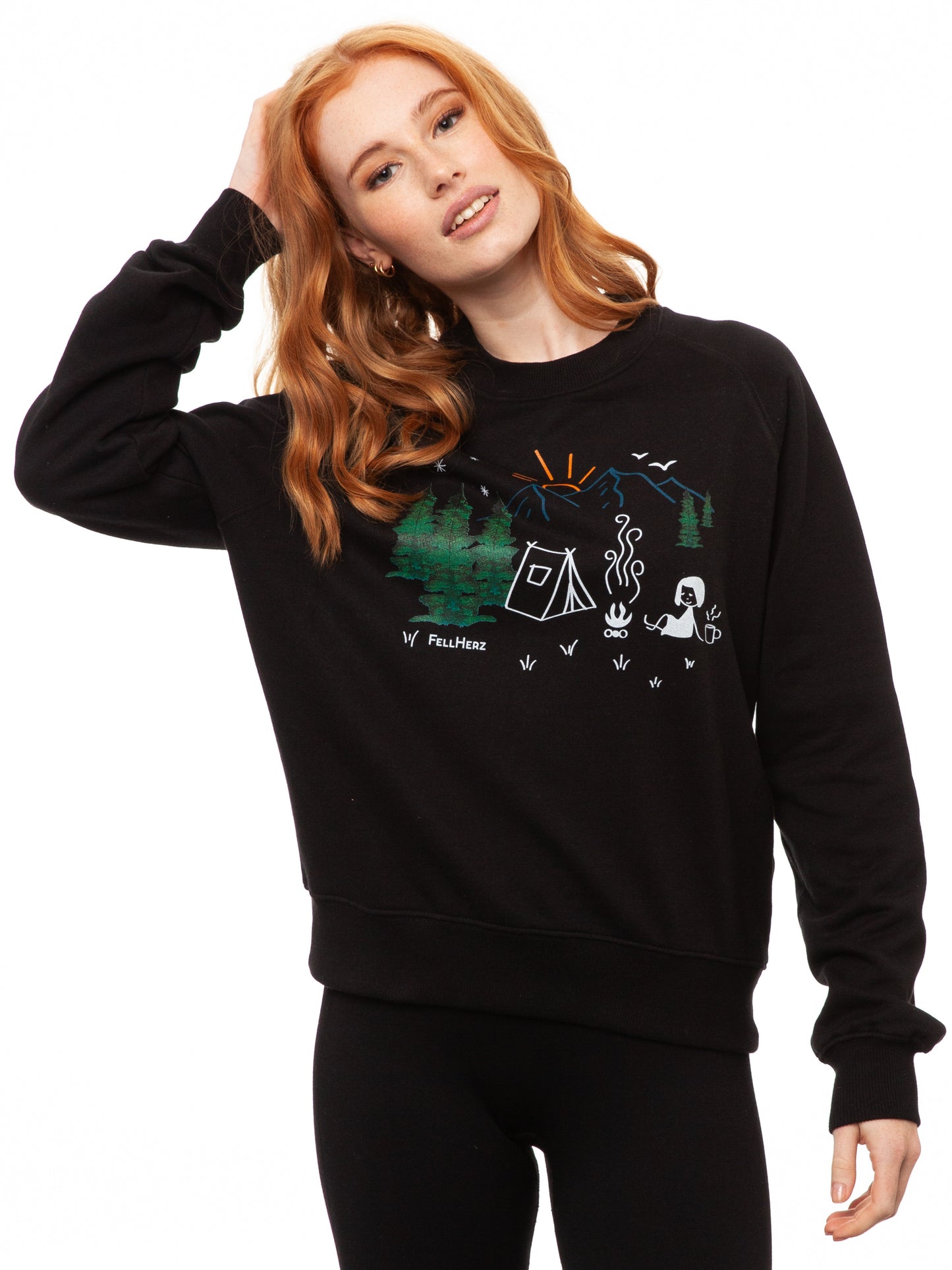 Camping Raglan Sweater black
