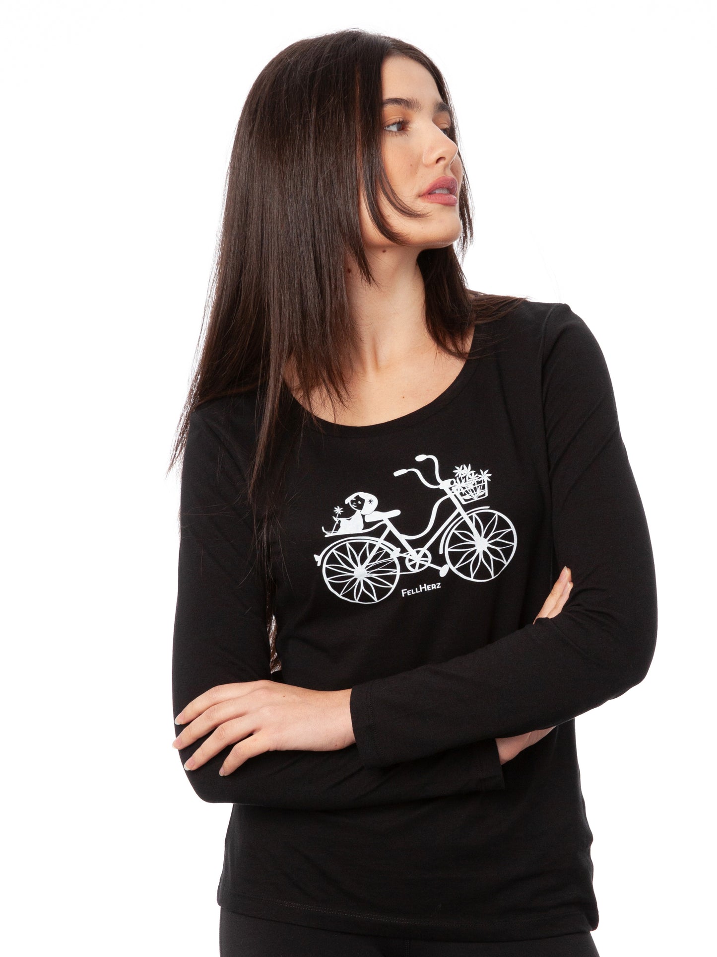 Fahrrad-Mädchen Longsleeve black