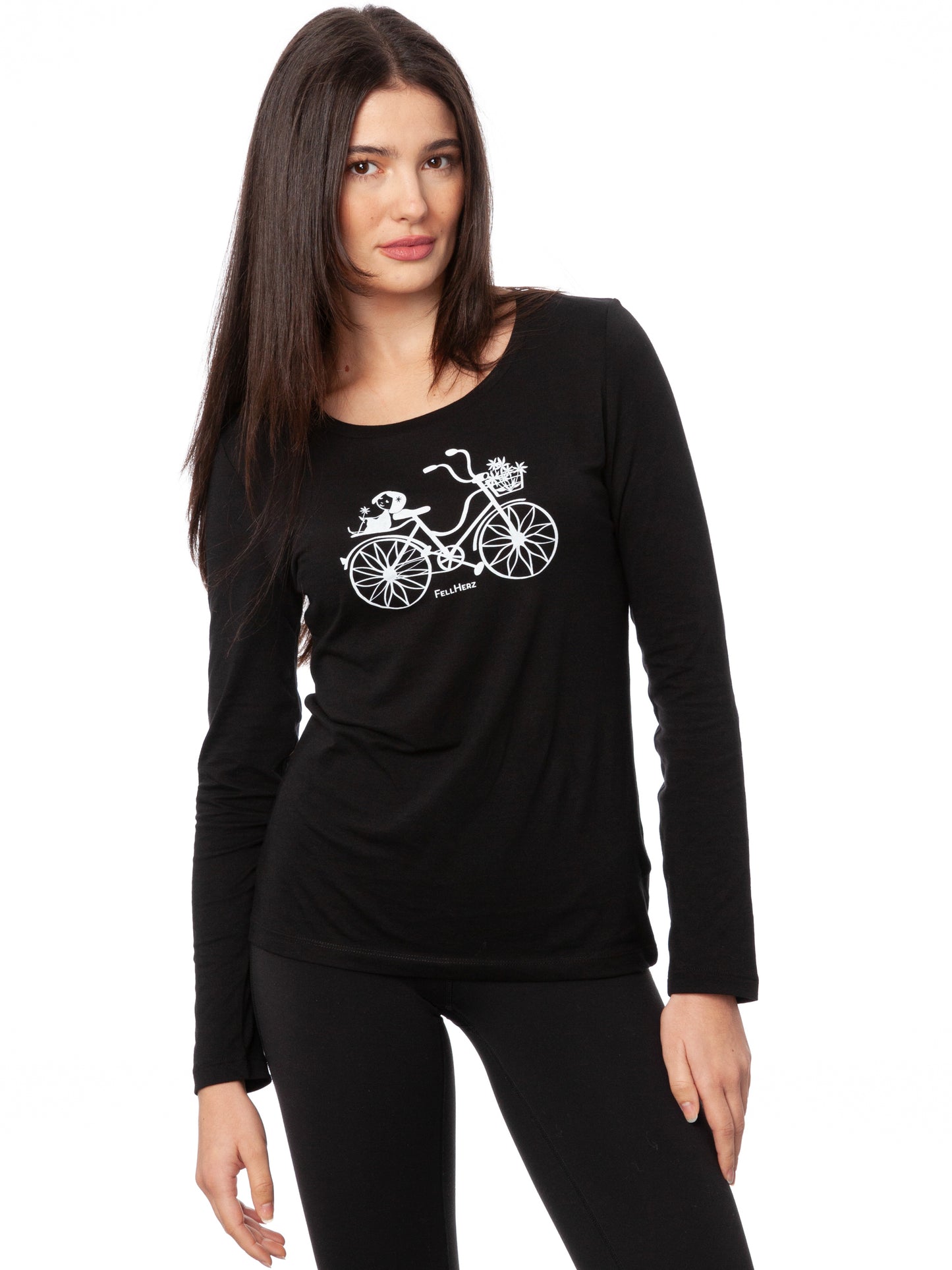 Fahrrad-Mädchen Longsleeve black